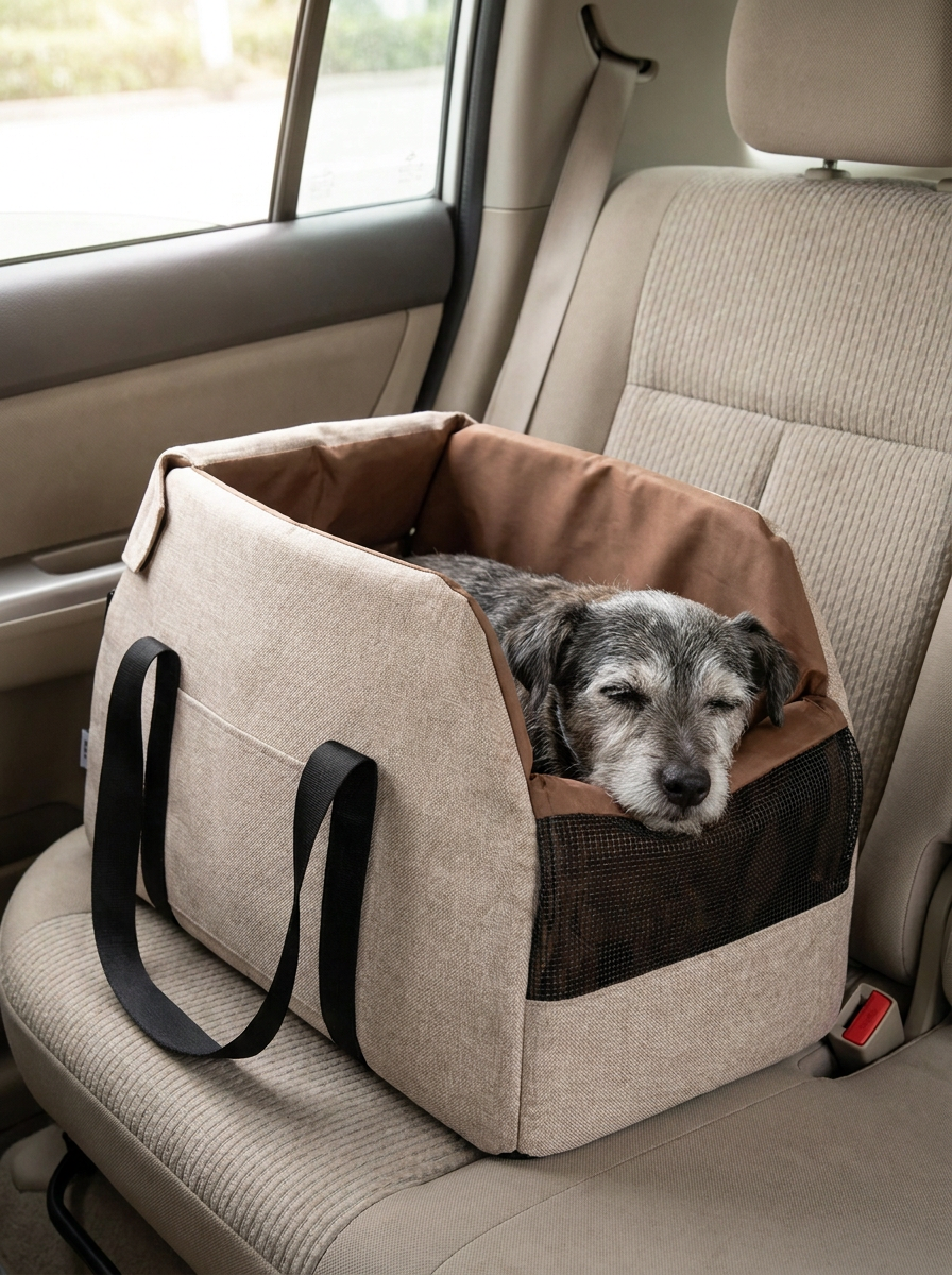 Transporttasche - Im Auto mit Hund